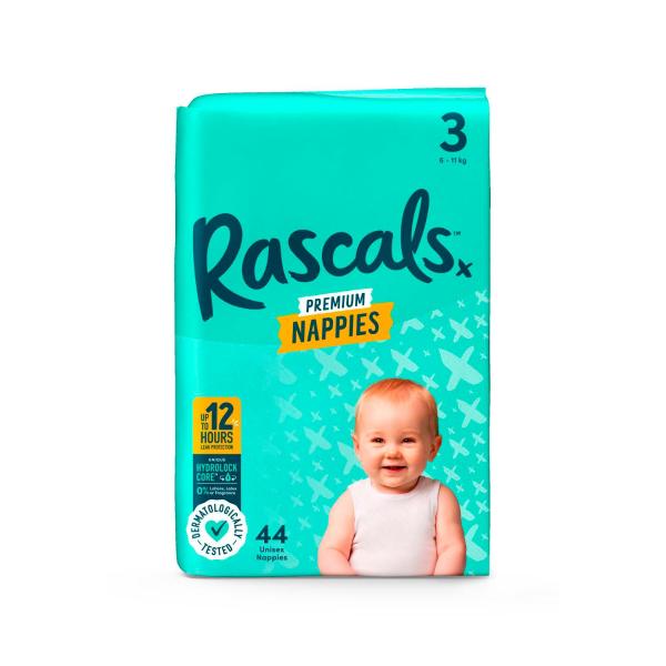Rascals Premium Nappies Size 4 (10-15kg) 36 Pack