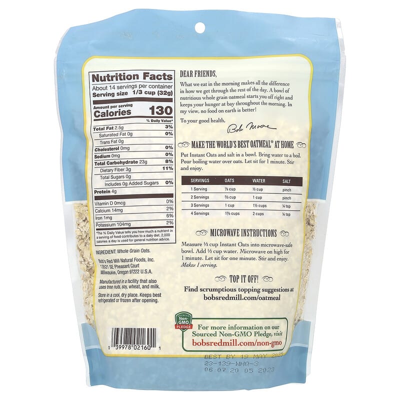 Bob's Red Mill Instant Rolled Oats, 32 oz