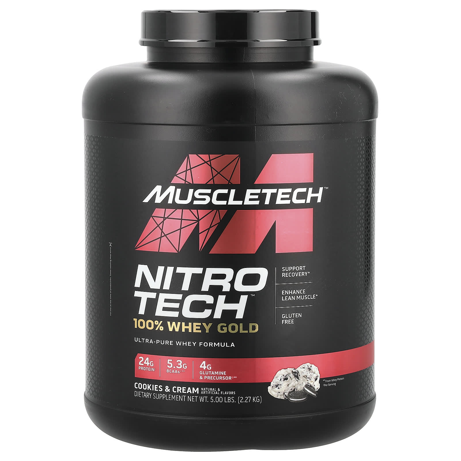 MuscleTech Nitro-Tech 100% Whey Gold - 5lbs Cookies & Cream