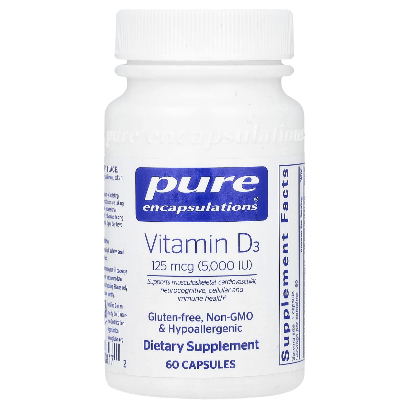 Pure Encapsulations - Vitamin D3 5,000 IU - 60 Capsules
