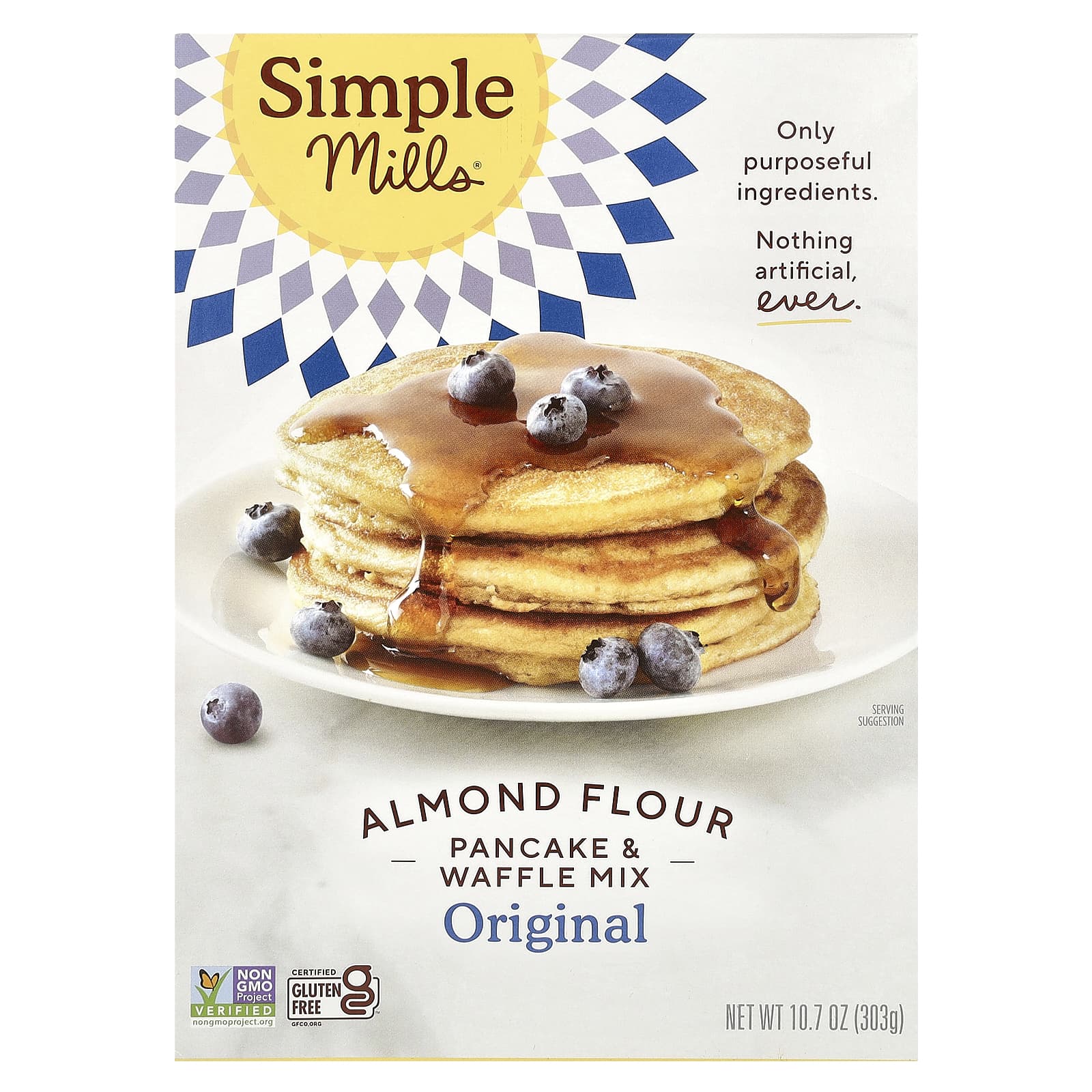 Simple Mills Almond Flour Mix Pancake & Waffle - 10.7 oz box