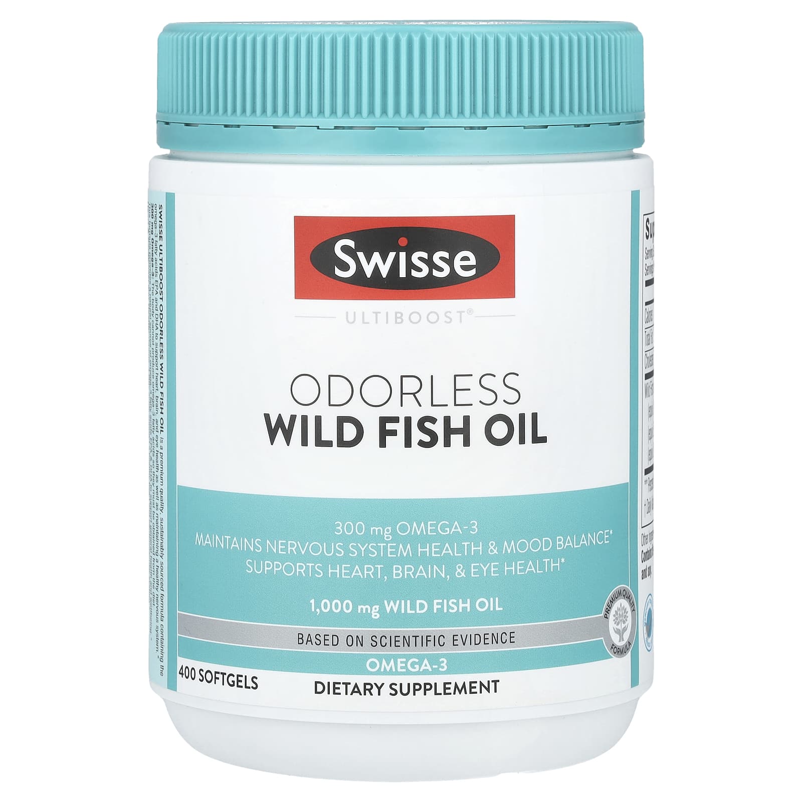 Swisse, Ultiboost , Odorless Wild Fish Oil, 1,000 mg, 400 Softgels