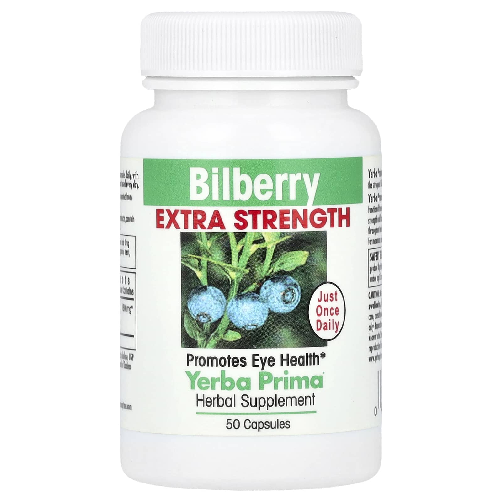 Yerba Prima - Bilberry Extra Strength - 50 Capsules
