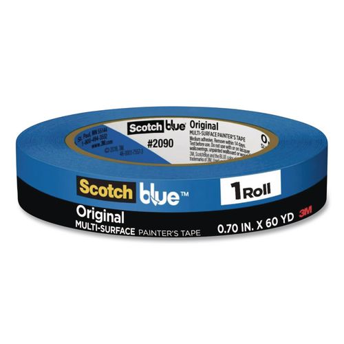 ScotchBlue Original Multi-Surface Painter's Tape, 3" Core, 0.70" x 60 yds, Blue ;