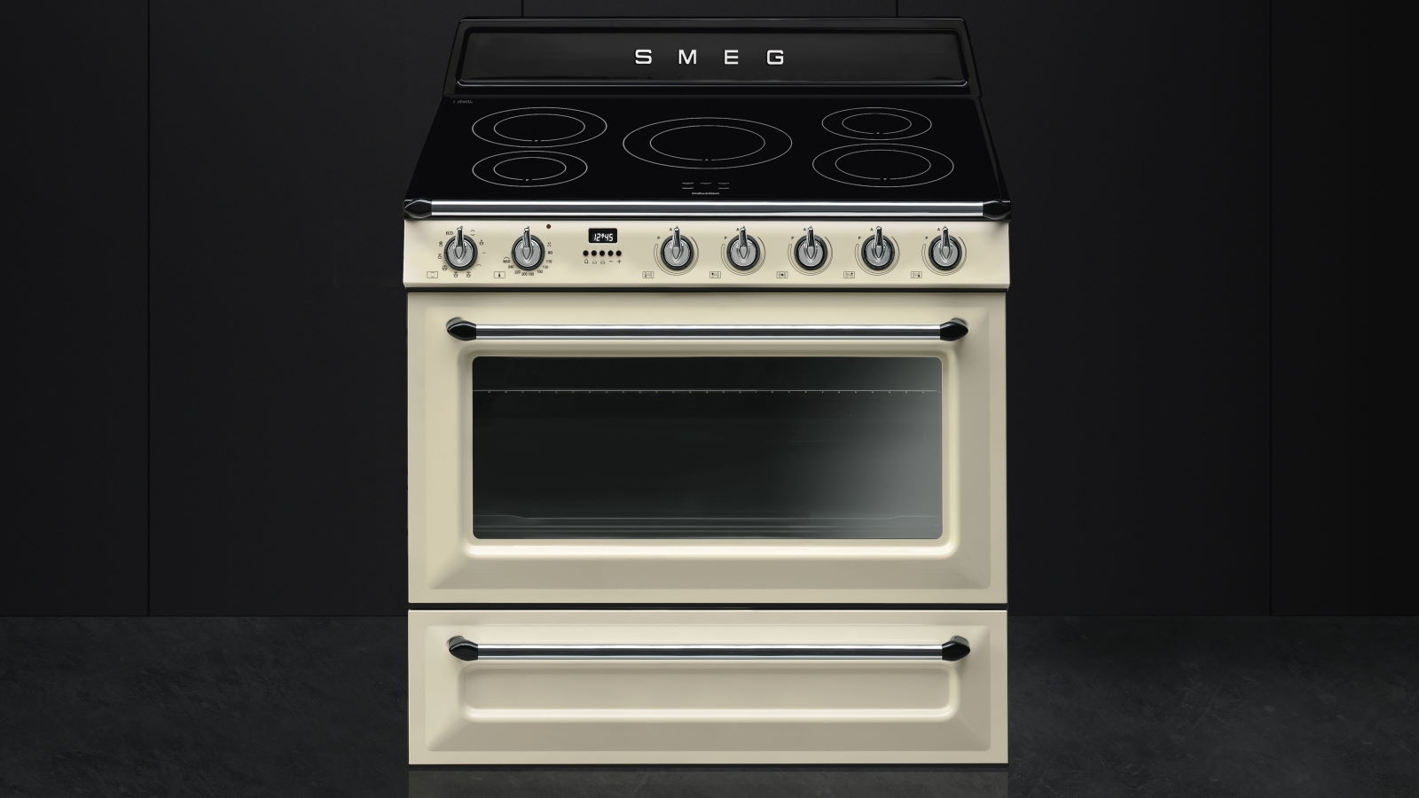 Smeg Victoria 90cm Freestanding Cooker with Induction Hob - Cream