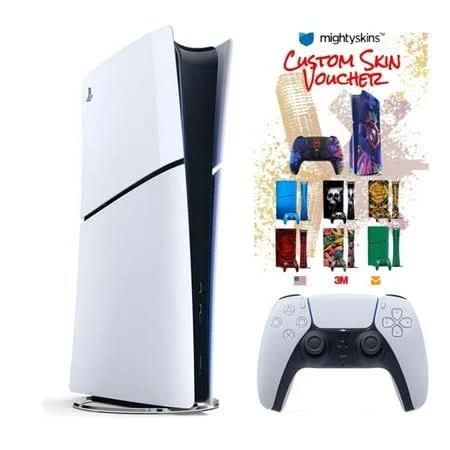 Sony PlayStation 5 (PS5) Digital Console Slim Edition w/ MightySkins Custom Skin Code Voucher - Bundle