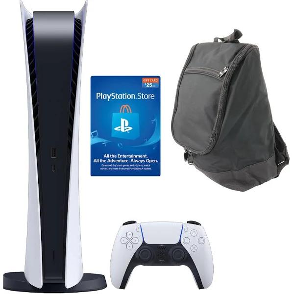 PlayStation 5 Digital Console w/ PSN Card and Carry Bag - Open White