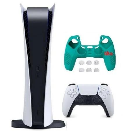 2022 Newest PlayStation_PS5 Gaming Console Digital-Version w/ Silicone Controller Cover Skin, White