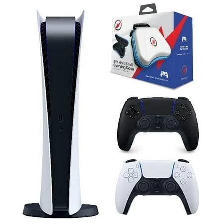 PlayStation 5 Digital Edition with PS5 Midnight Black DualSense Controller w/Case Limited Bundle