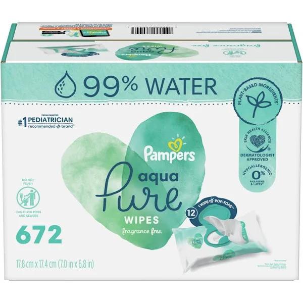 Pampers Aqua Pure Sensitive Baby Wipes - 672 ct