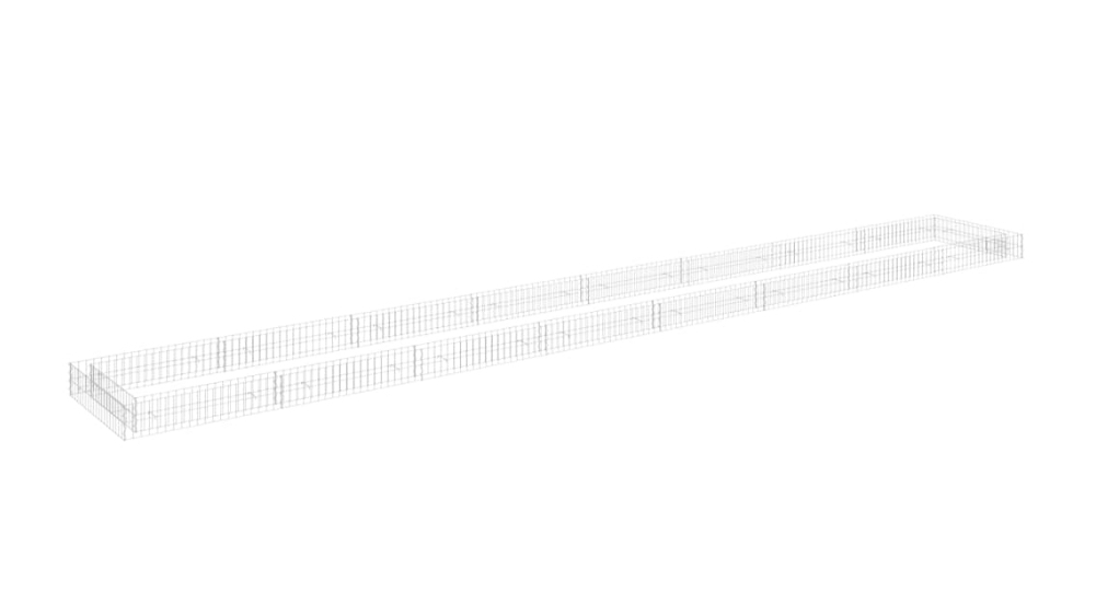 vidaXL Gabion Raised Bed Galvanised Steel 800x100x20 cm