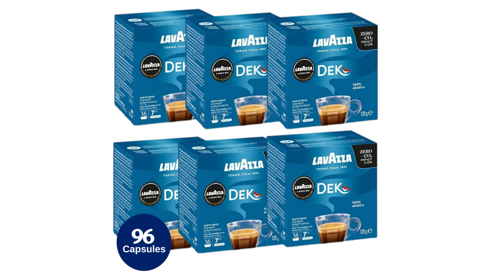 Lavazza A Modo Mio Dek Coffee Capsules - Decaffeinated - 96 Pods