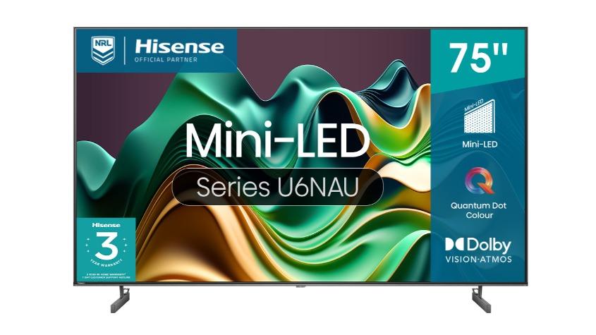 Hisense 75" U6NAU 4K Mini-LED QLED Smart TV (2024)