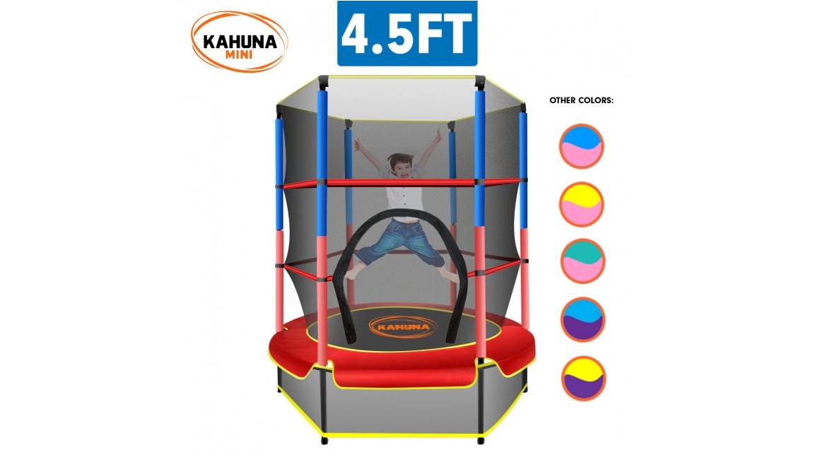 Kahuna Mini 4.5 ft Trampoline Green Pink