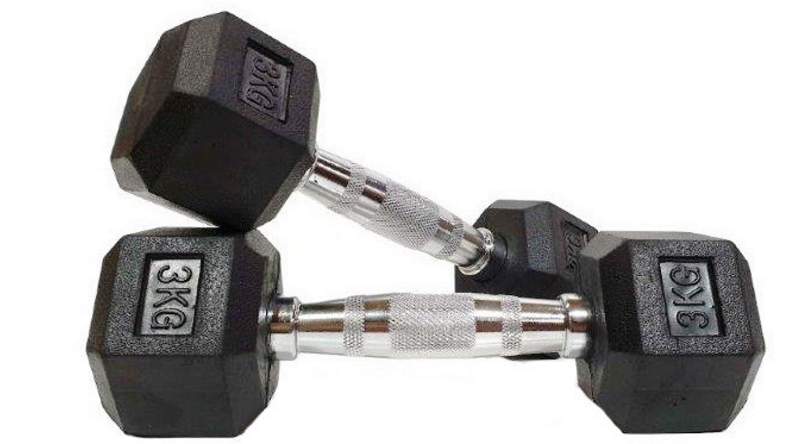 Morgan Rubber Hex Dumbbells - Pair [3Kg]
