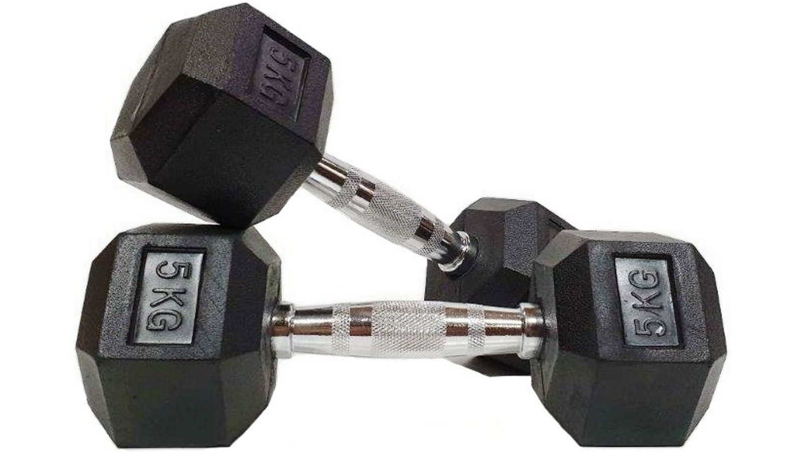 Morgan Rubber Hex Dumbbells - Pair [5Kg]