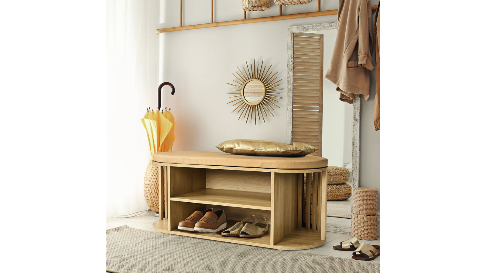 Furb Ottoman Storage Foot Rest Shoe Bench