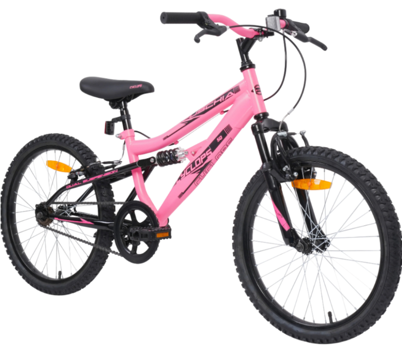 Cyclops 50cm Dual Suspension Pink Kids Bike