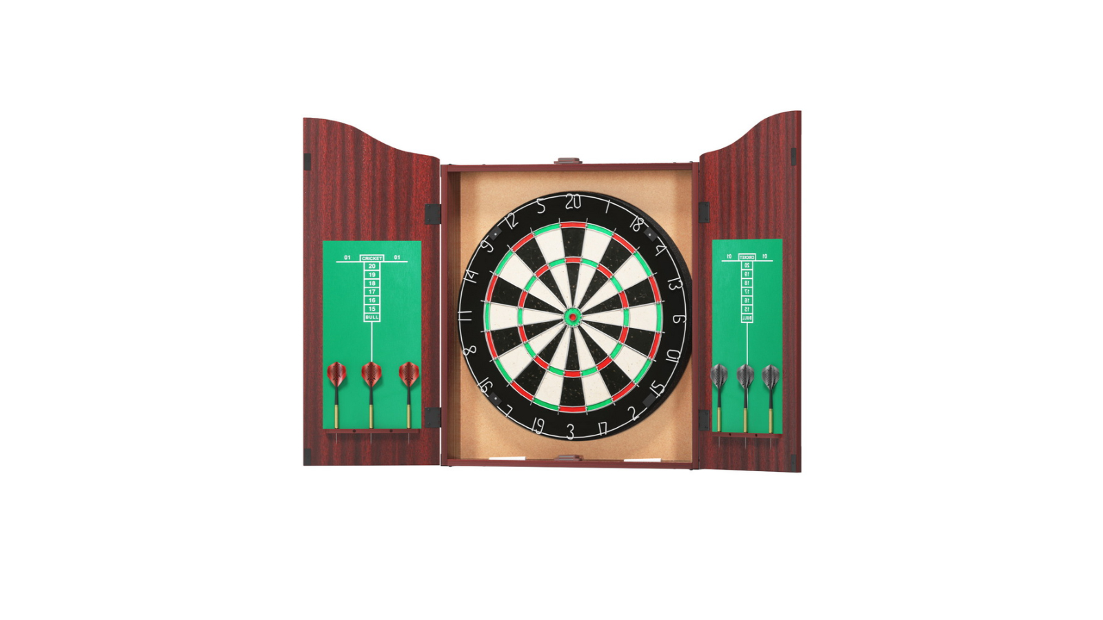 18" Dartboard Cabinet Set Professional Wood Classic Game Party Sport