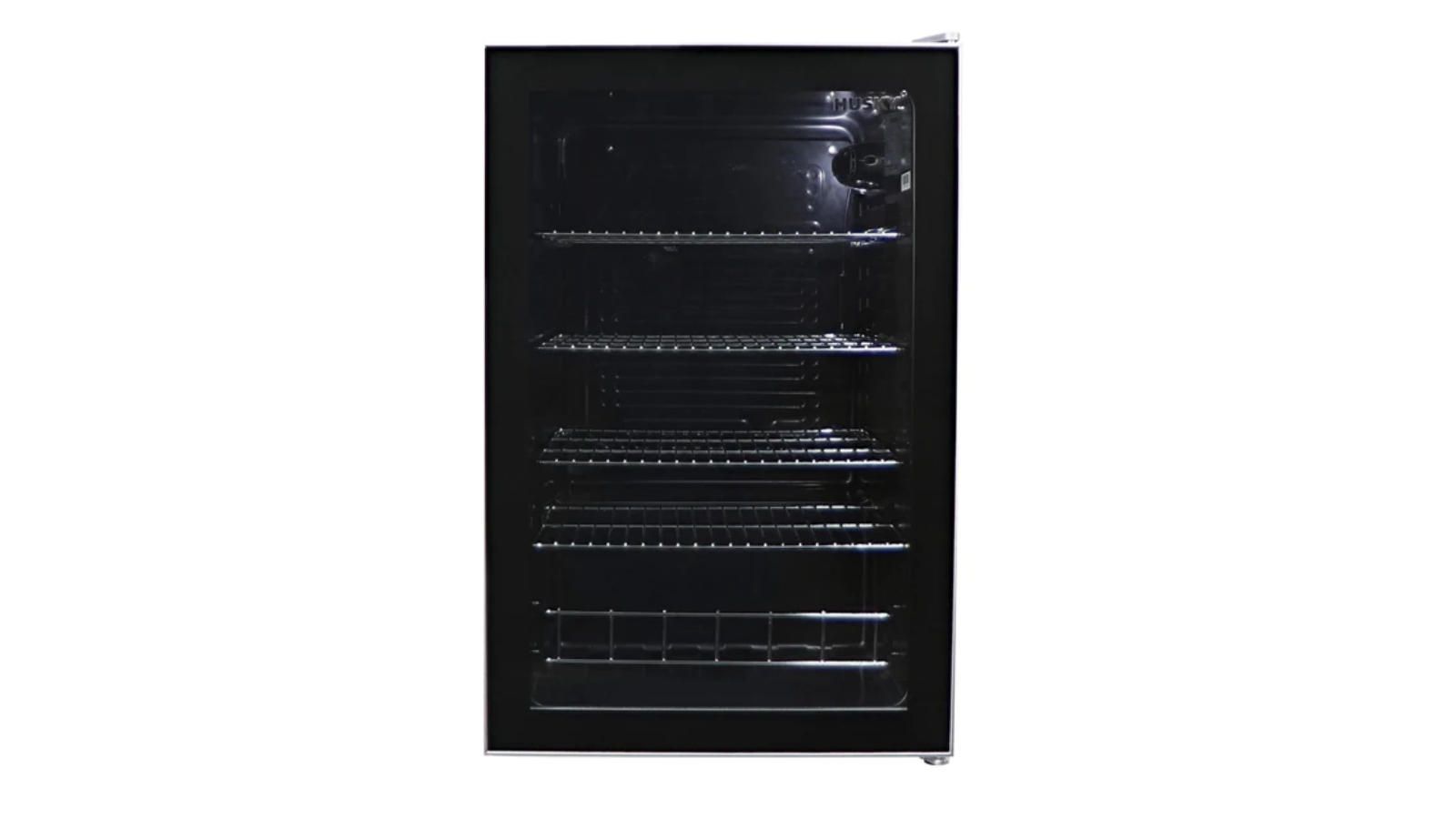 Husky 130L Anti-Condensation Glass Door Bar Fridge Silver HUS130HDSIL