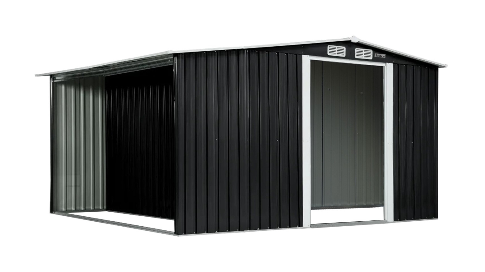 Wallaroo Garden Shed With Semi Closed Storage 8*8FT Black