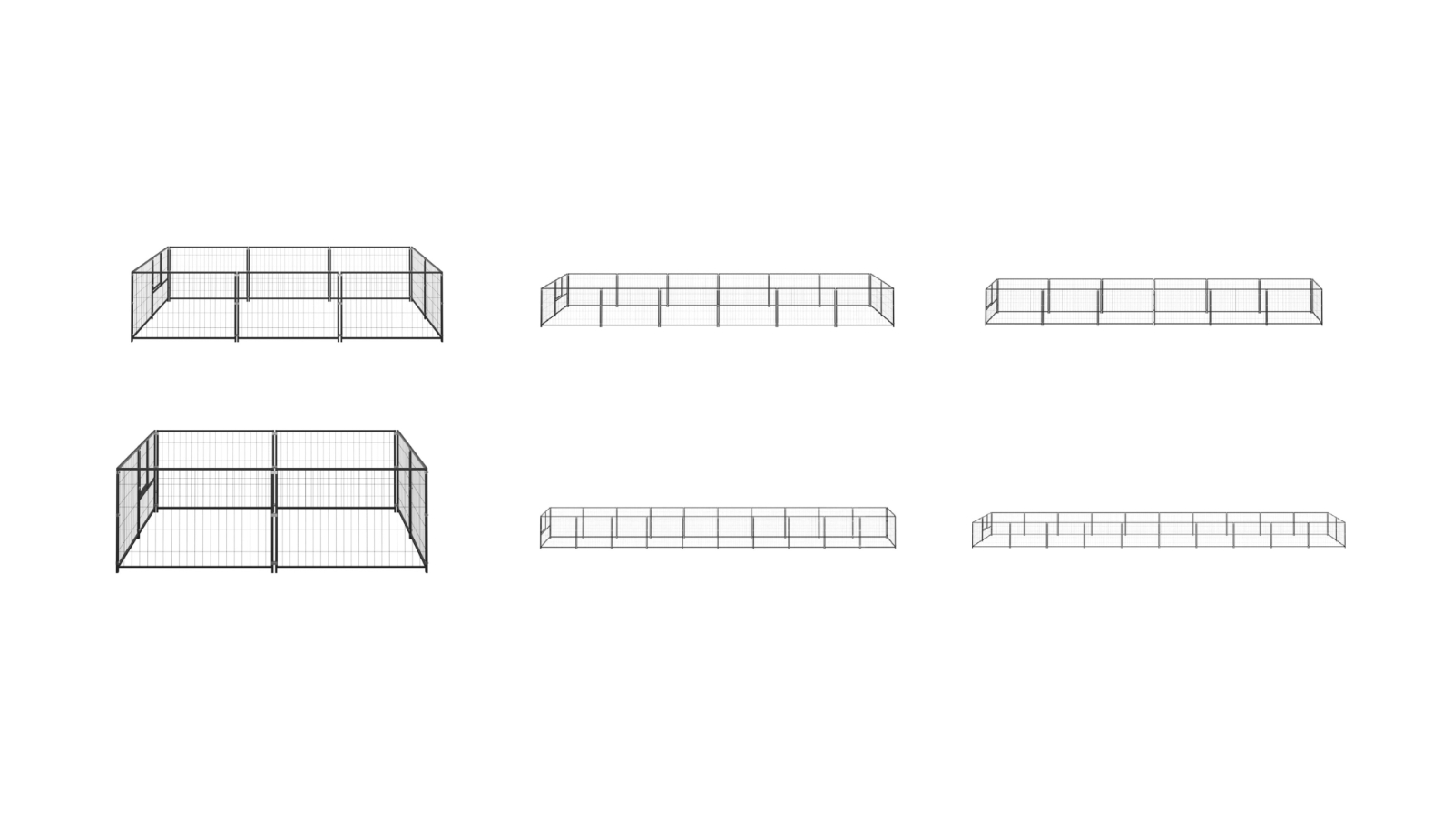 vidaXL Dog Kennel 6 m² Steel | Black