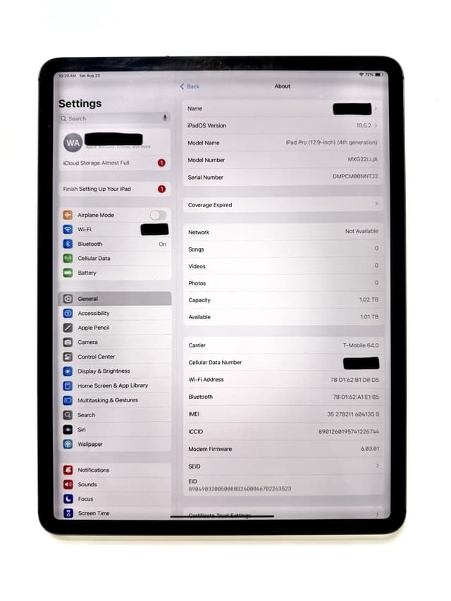 Apple iPad Pro 12.9 (4th Generation) - Wi-Fi - 1 TB - Space Gray