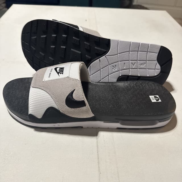Nike Air Max 1 Slide Men's Size 17 Slippers Sandals Black Gray White DH0295-102