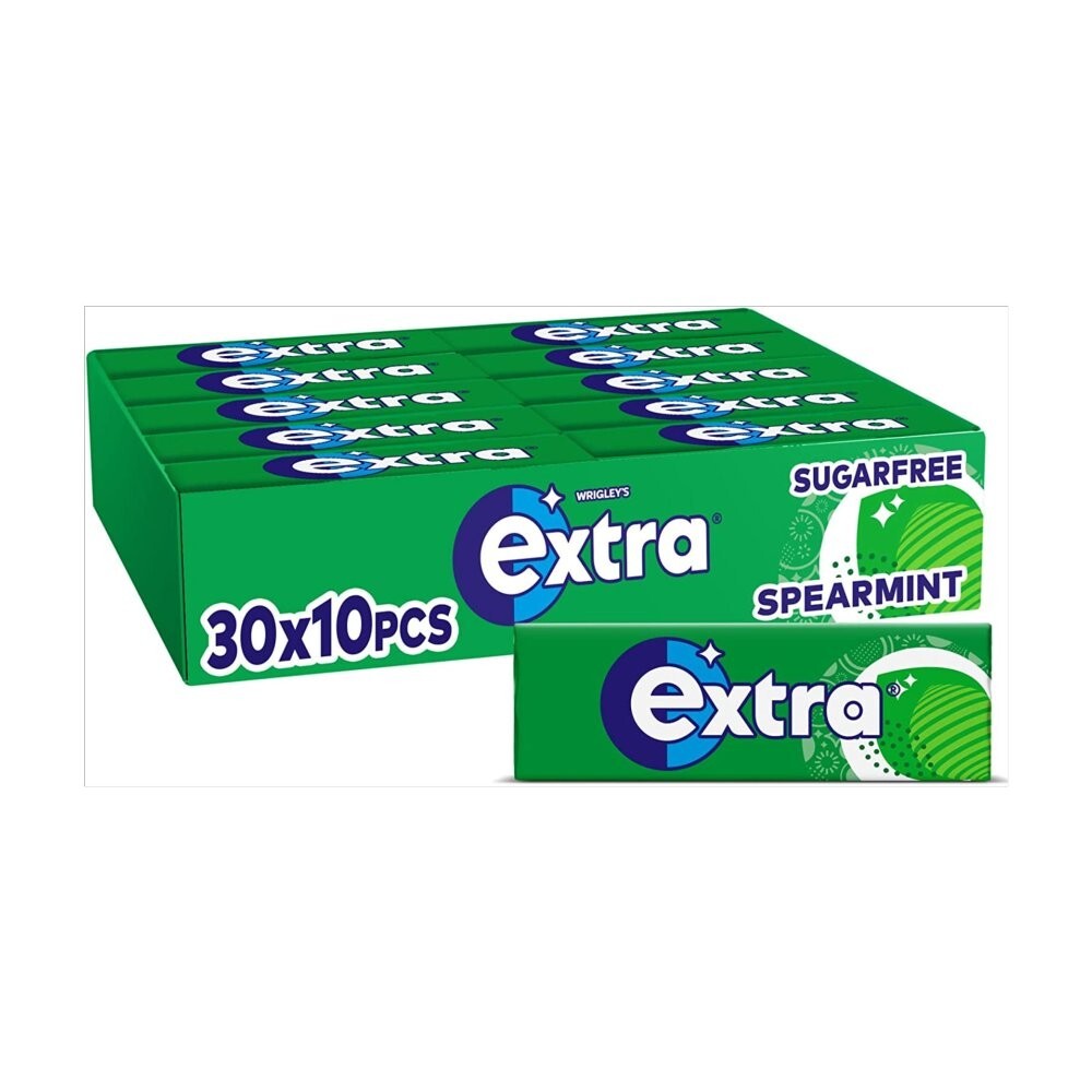 Extra Spearmint Sugarfree Chewing Gum 10 Pieces (Pack of 30)