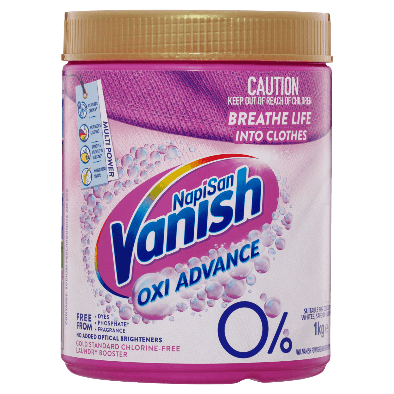 Vanish 0% Fabric Stain Remover Powder 1 kg (Pack of 6)