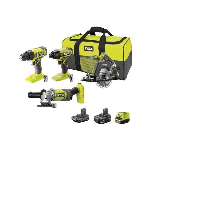 Ryobi One+ 18V 2.0Ah/4.0Ah 4-Piece Combo Kit