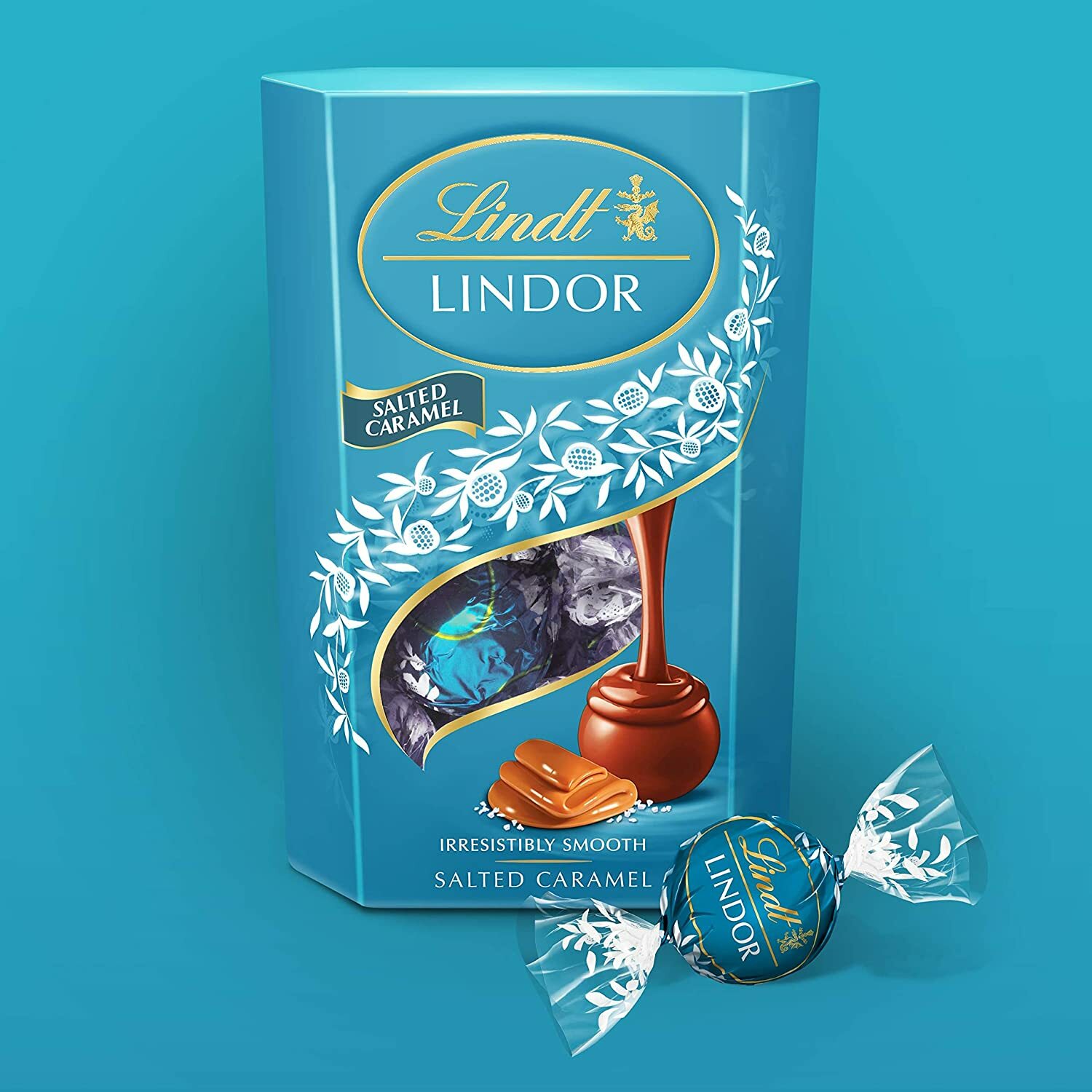 Lindt Lindor Milk Salted Caramel Chocolate Truffles Box, 200 G