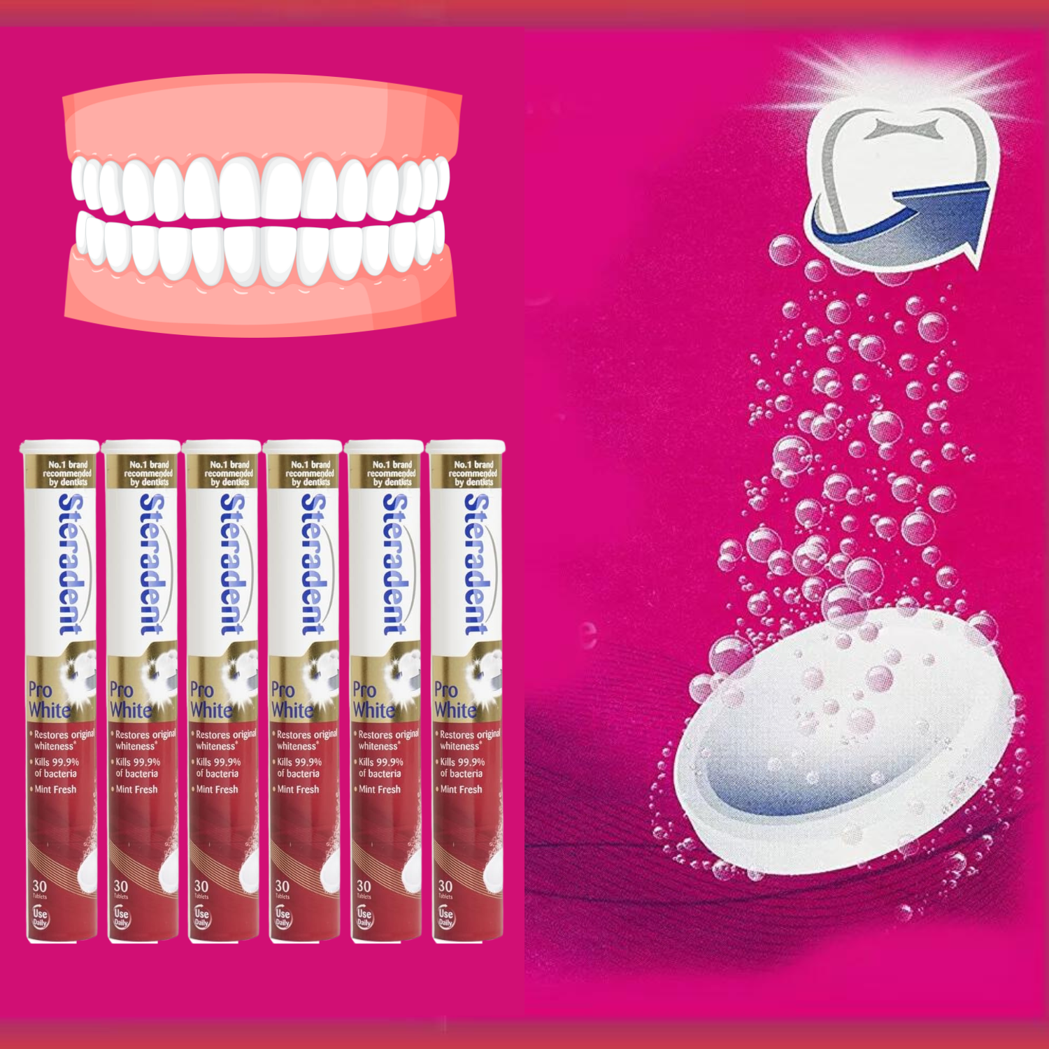 Steradent Pro White 30 Tablets