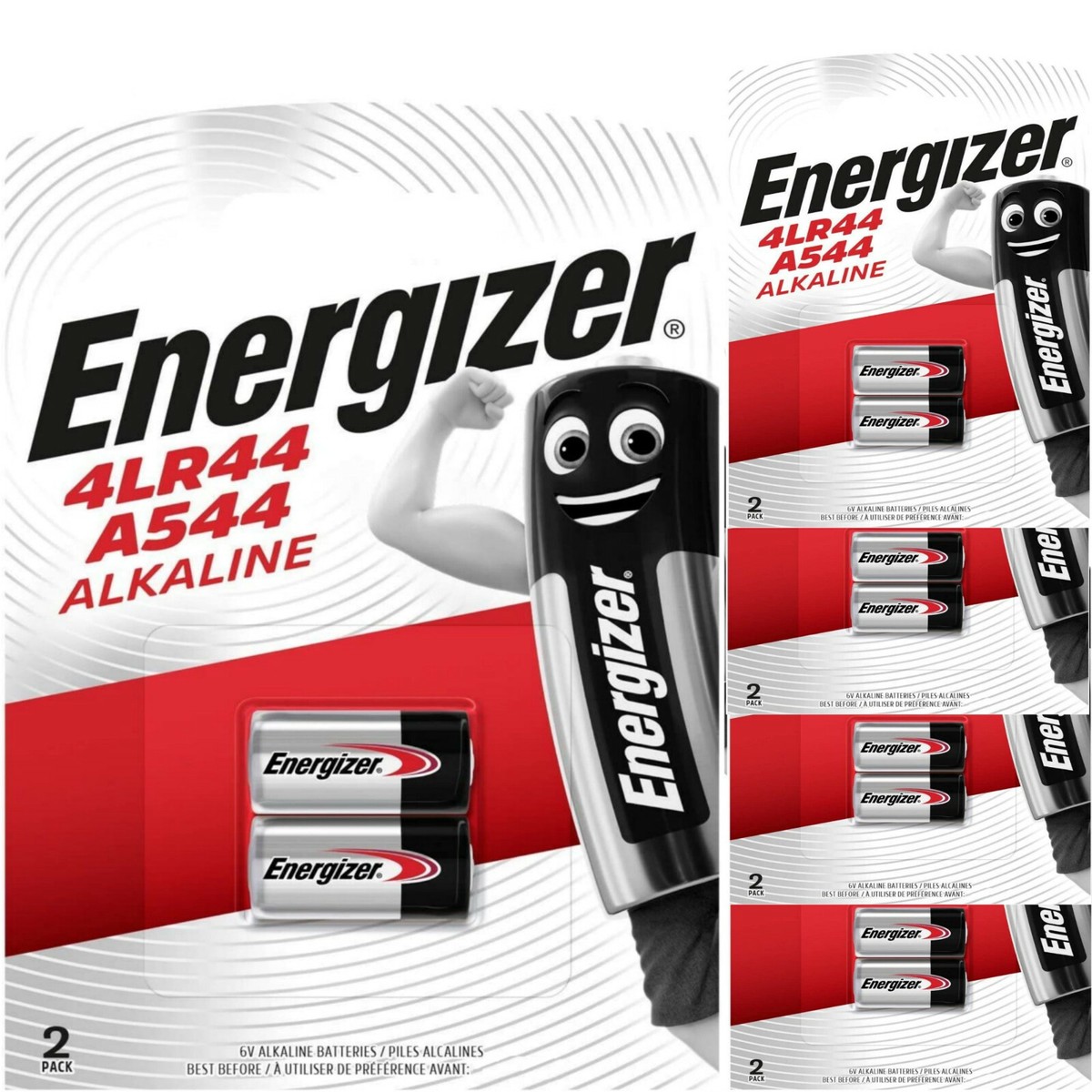 Energizer Battery 4LR44/A544 Alkaline 2, 235407