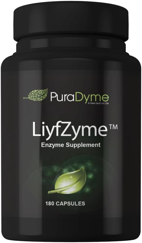 PuraDyme LiyfZyme Plant Based Digestive Enzyme Supplement - 500 Veggie