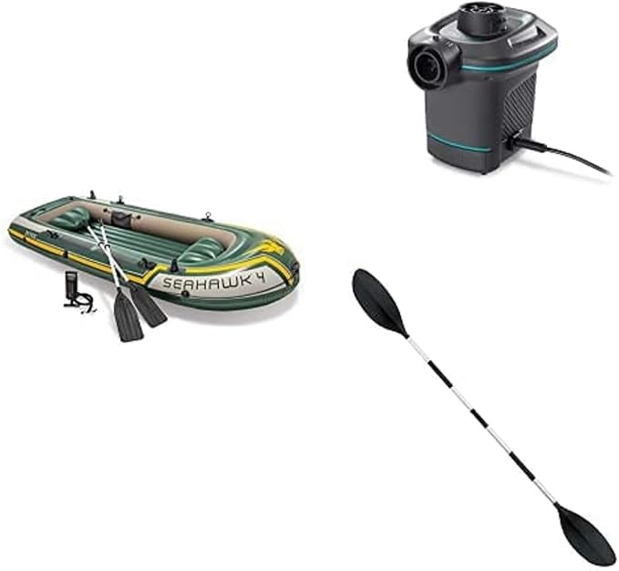 Intex Inflatable Seahawk 2 Boat w/ Oars & Pump