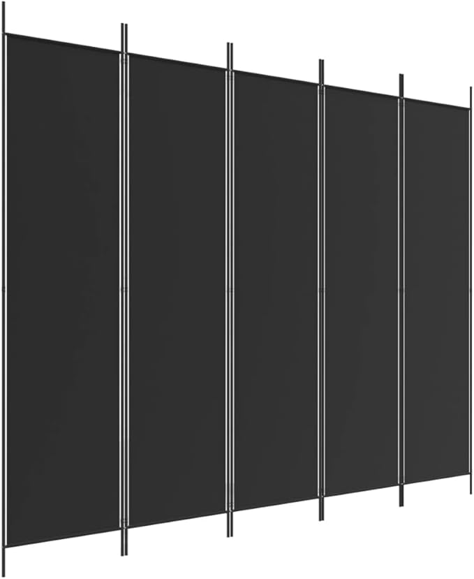 vidaXL 5-Panel Room Divider White 250×220 cm Fabric