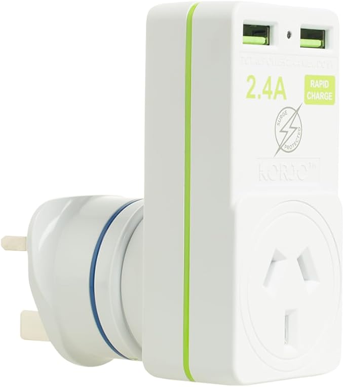 Korjo USB & Power Adaptor - Australia & UK