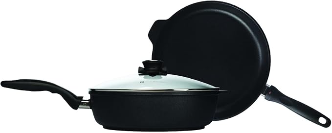 Swiss Diamond XD Induction Saute Pan 28cm and Frypan 28cm with Glass Lid