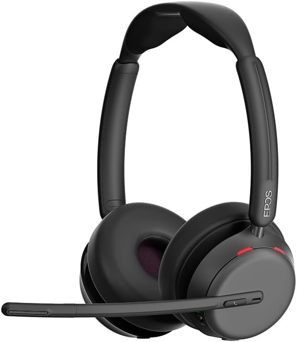 EPOS 1001131 Impact 1061 Duo Bluetooth Headset with ANC, Includes Stand, For PC/Softphone, USB-C Co