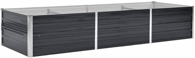 vidaXL Garden Raised Bed Anthracite 240x80x45 cm Galvanised Steel