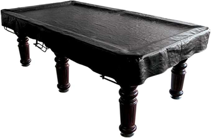 Fitted Heavy Duty Vinyl 9ft Pool Snooker Billiard Table Cover (Black)