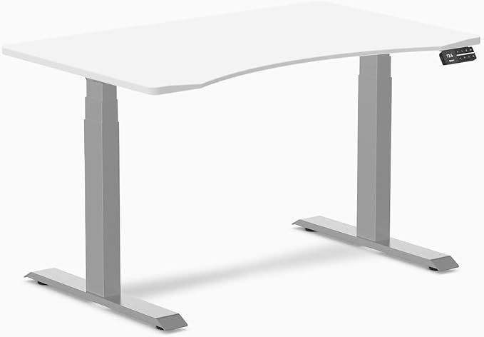 Desky Dual Ergo Edge Sit Stand Desk White / 1200x750mm / Grey