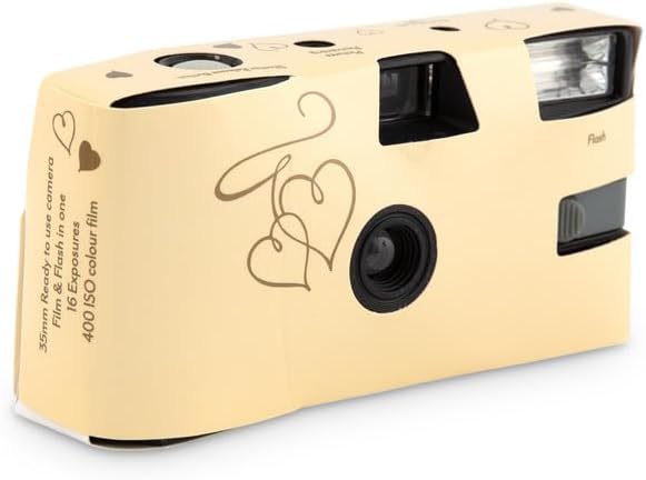Disposable Camera with Flash - Gold Enchanted Hearts