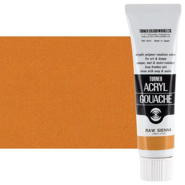 Turner : Acrylic Gouache Paint : 40ml : Raw Sienna 131