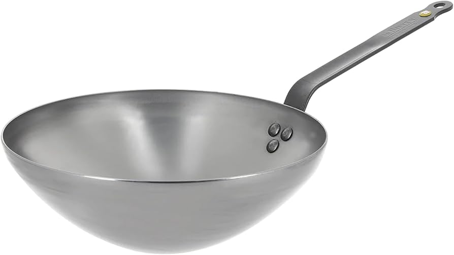 De Buyer 5618.28 Mineral B Carbon Wok, Steel, Metallic