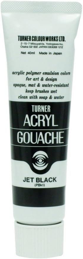 Turner : Acrylic Gouache Paint : 20ml : Jet Black 9