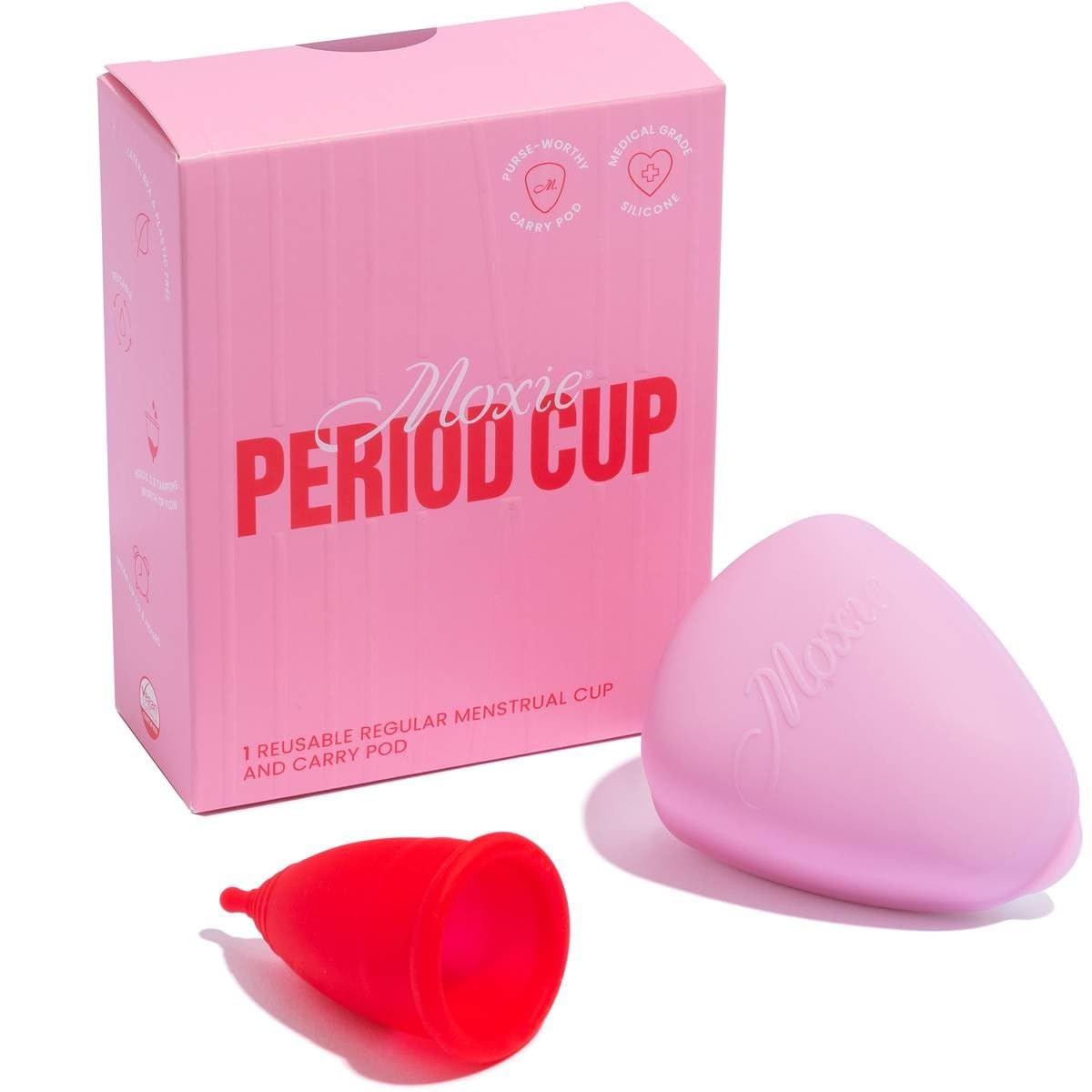 Moxie Menstrual Cup with Purse-worthy Pod Regular