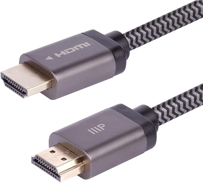 Monoprice 8K Certified Braided Ultra High Speed HDMI Cable, 6ft, Black