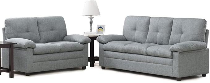 Foret 3+2 Seater Sofa Sectional Lounge Couch Furniture Modern Fabric Dark Grey